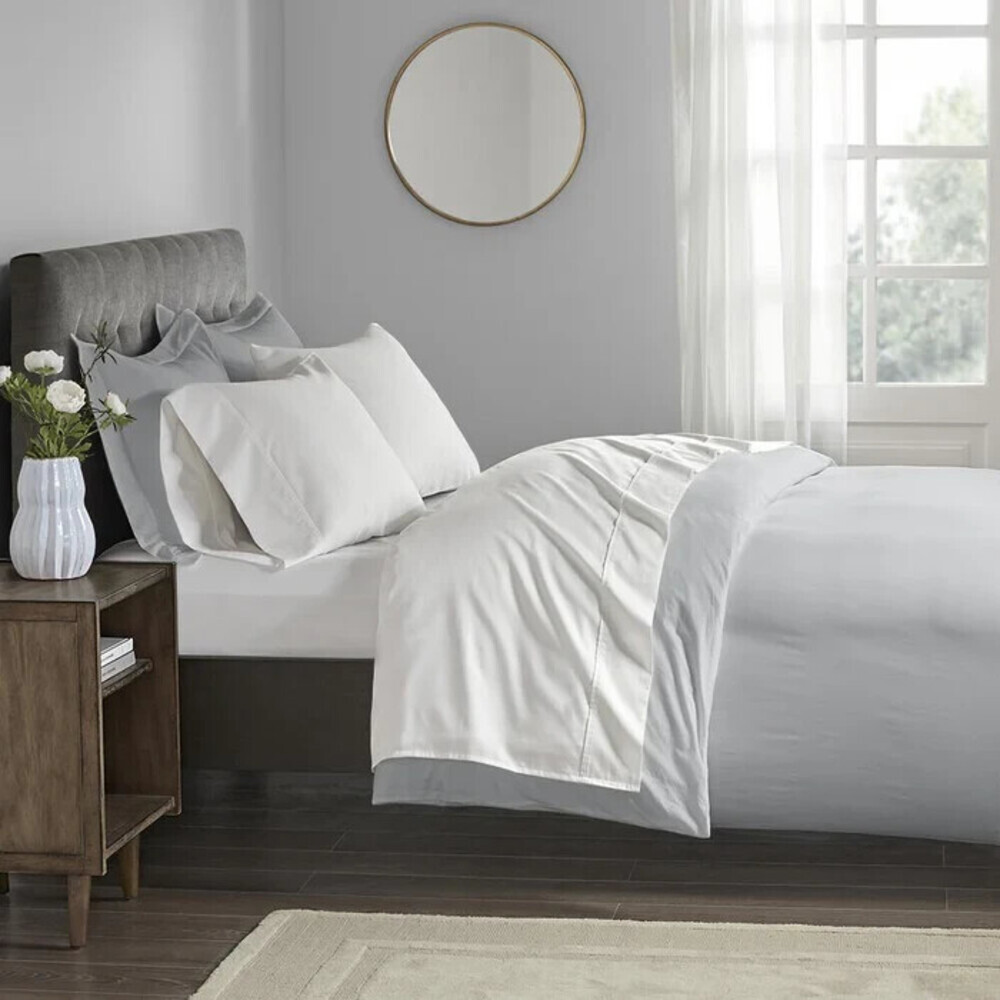 Beautyrest Sheet Set Full White Wrinkle Resistant 400 Thread Count 4-Piece BED63